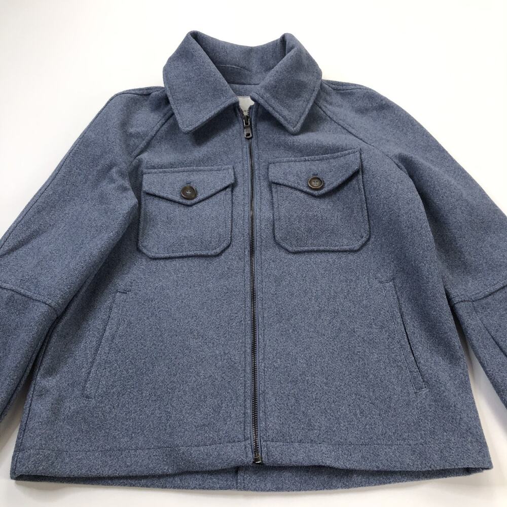 Avec Les Filles Medium Womens Polyester Zip Collared Jacket 81077 Blue MINT
